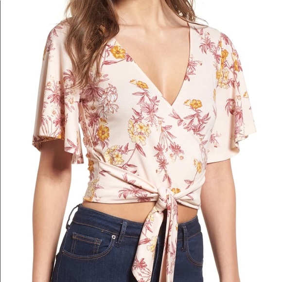 Floral Wrap Crop Top | B.P. Nordstrom - Picture 1 of 10